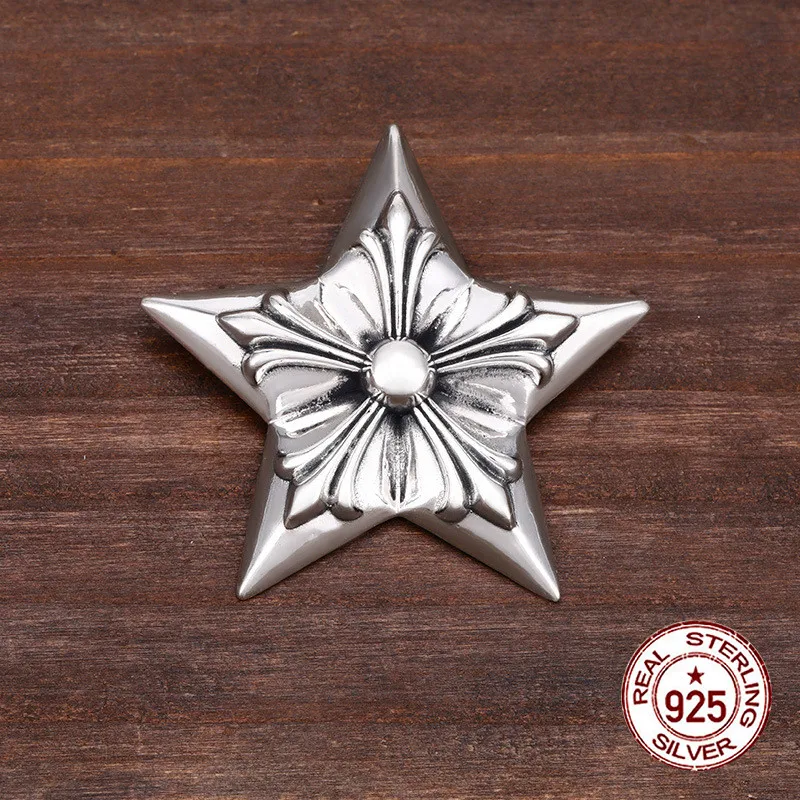 

925 sterling silver pendant five-pointed star simple personality hip hop fashion styling versatile pendant to send lover gift