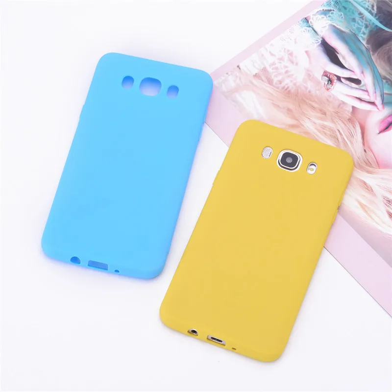سيليكون اغلفة السامسونج غالاكسي J7 2016 J710 J710F الحلوى اللون سيليكون لينة TPU الهاتف حقيبة لهاتف سامسونج J7 2016 غطاء