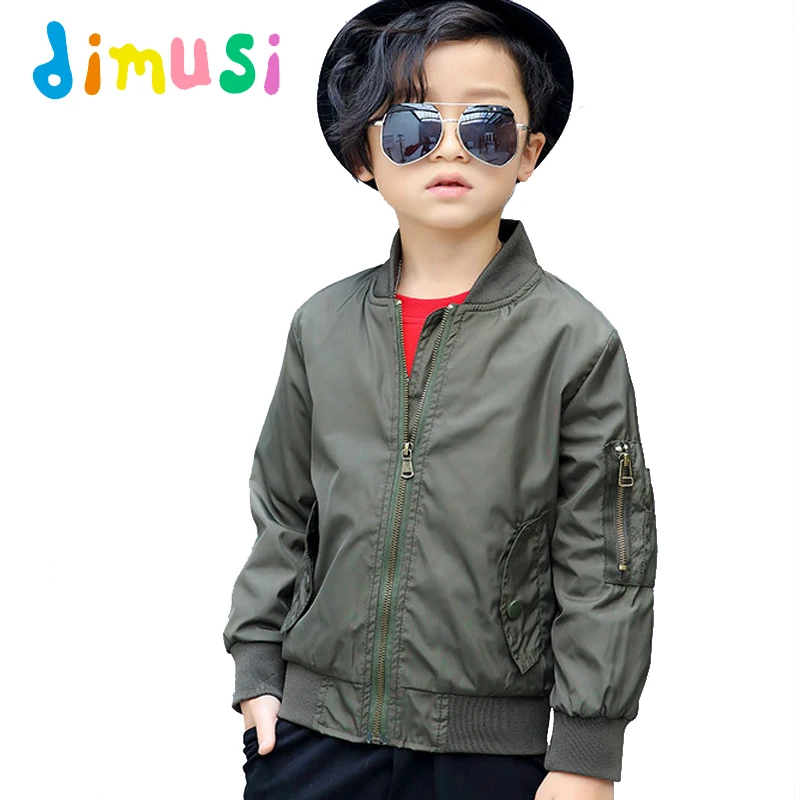 DIMUSI Spring Boy's Bomber jacket for children Autumn kids Air Force