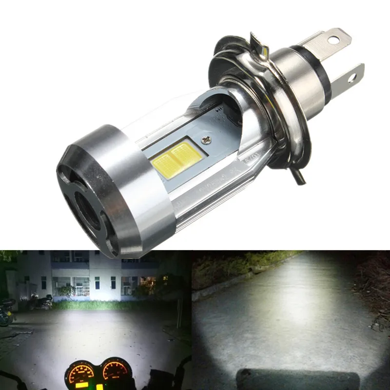 

H4 LED Motorcycle Headlight Headlamp Bulb COB H4 Led Hi/Lo Beam Scooter Moto Light Replace For Halogen 6-36V Pure White 6000K