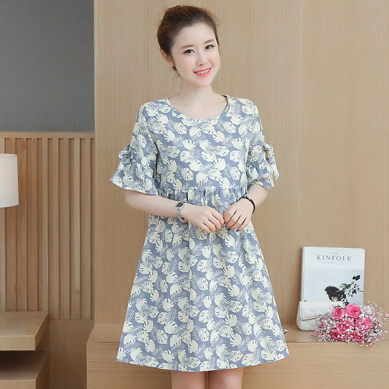 

The new sweet and relaxed fashion in the long paragraph can breastfeed pregnant women dress real shot can breastfeed