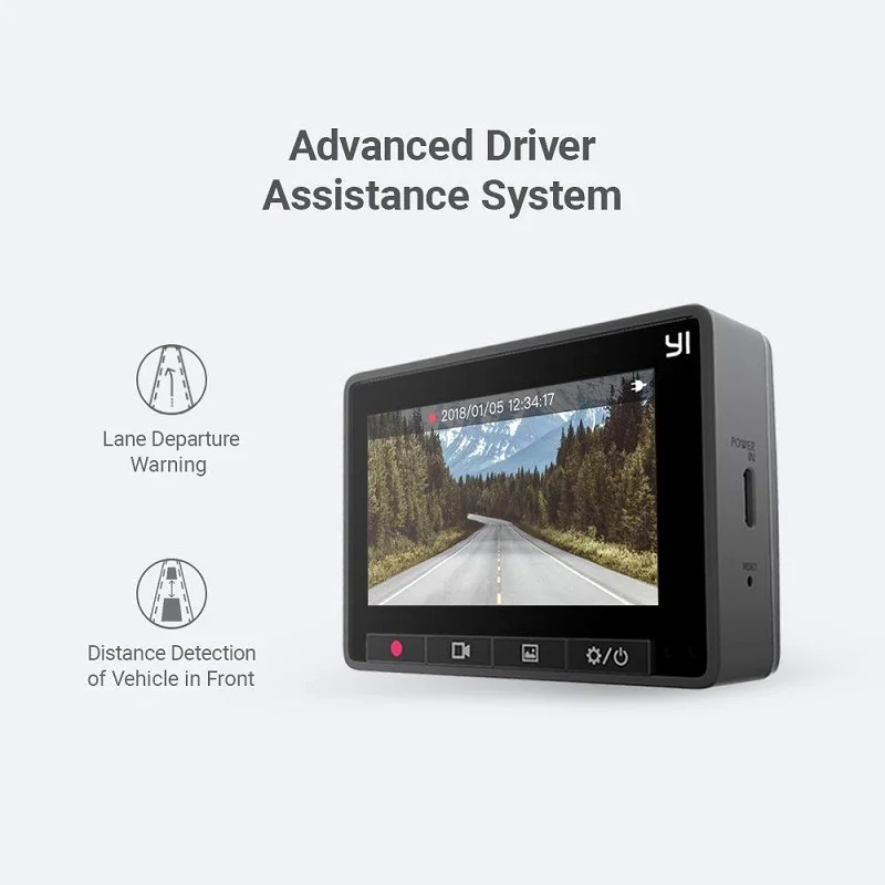 Видеорегистратор YI Smart Dash Camera HD | Беспроводное подключение Wi-Fi Угол обзора 165 градусов Запись видео