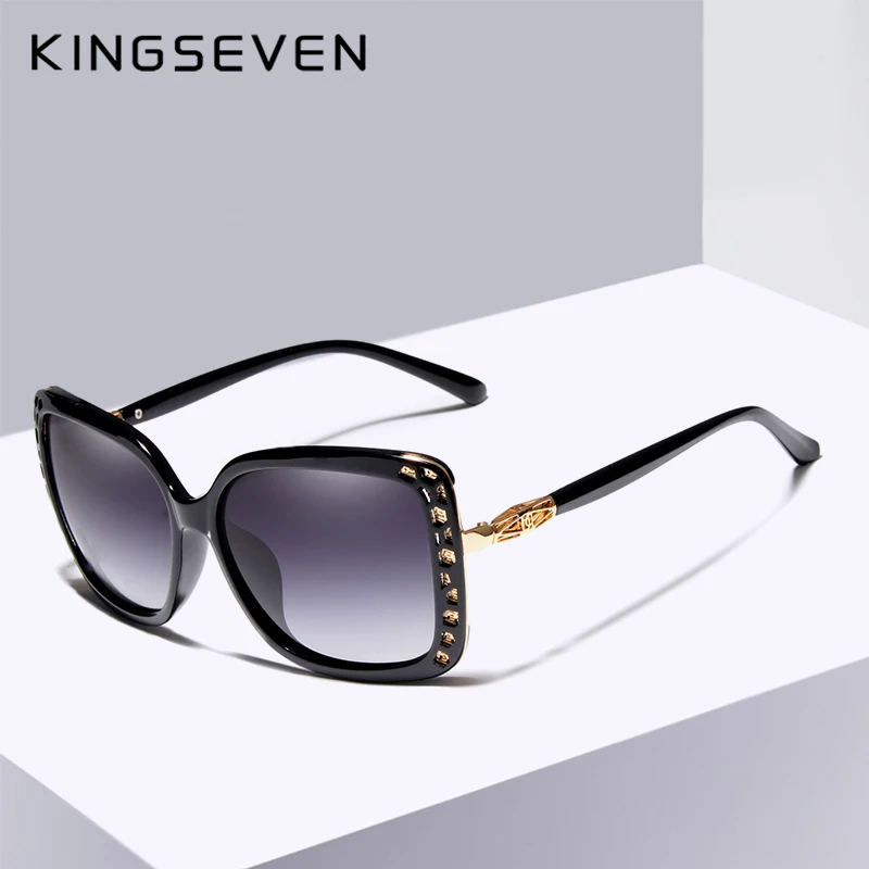 Acheter KINGSEVEN 2019 nouvelles femmes marque de mode Designer lunettes de soleil ovales papillon cadre été dégradé lentille lunettes de soleil rétro K7215