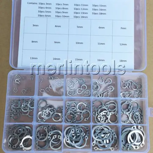 

15 kinds of 304 Stainless Steel External Circlip Retaining Ring Snap Ring Kit