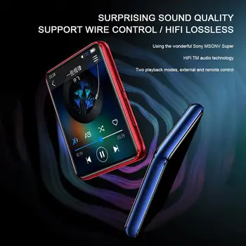 

16GB MP4 Bluetooth Player Full Screen Touch Super Thin HiFi Walkman Learning English Video MP4 Player Music DVD