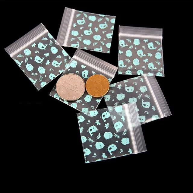 300pcs/lot Cute small ziplock bags blue plastic bags zip lock bag for