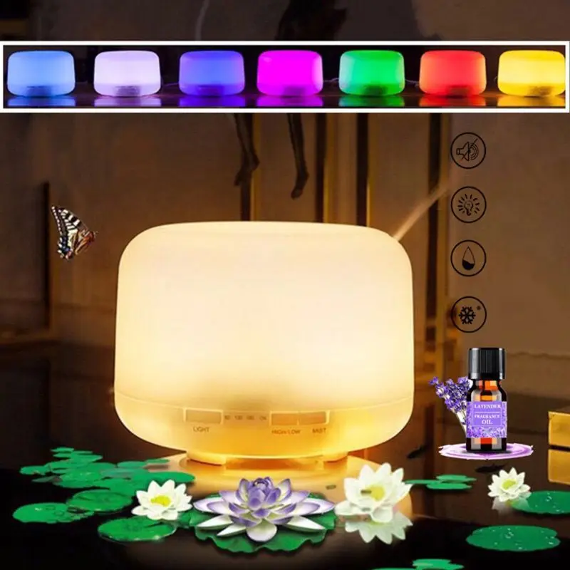 

500ml Essential Oil Diffuser AU US UK EU Aroma Aromatherapy Night Light Fine Fog Humidifier Household Room Decor Car Accessory