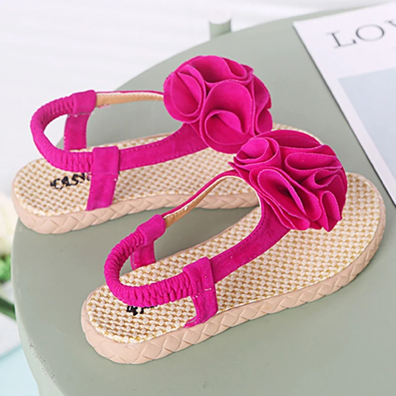 Цветы сандалии для младенцев летние для маленьких девочек обувь для малышей младенцев пляжные сандалии обувь принцессы с цветком сандалии