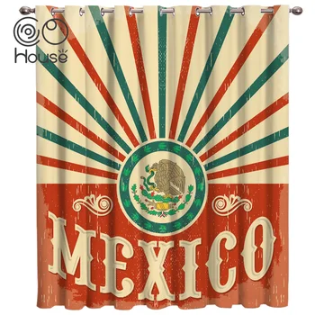 

COCOHouse Mexican Holiday Decoration Window Treatments Curtains Valance Room Curtains Large Window Window Blinds Living Room Kit