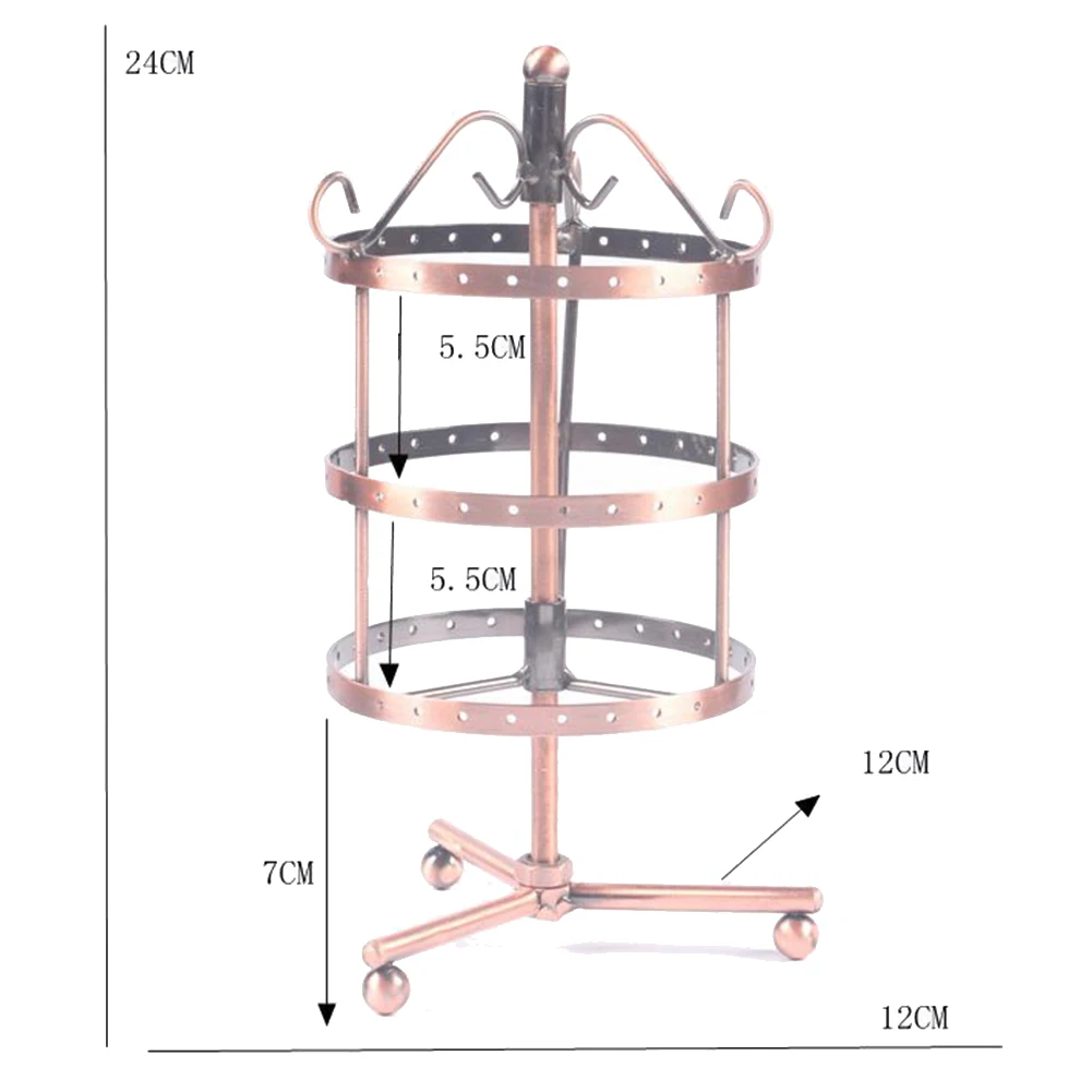 72 Отверстия металлическая стойка для украшений ожерелье держатель Органайзер поворотный дисплей Декор стенда подарок дропшиппинг