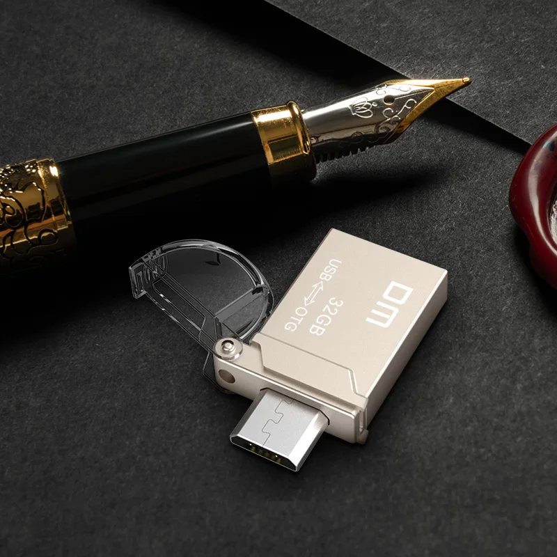  Free shipping DM PD008 8GB 16GB 32GB USB2.0 with double connector used for OTG smart phone and comp