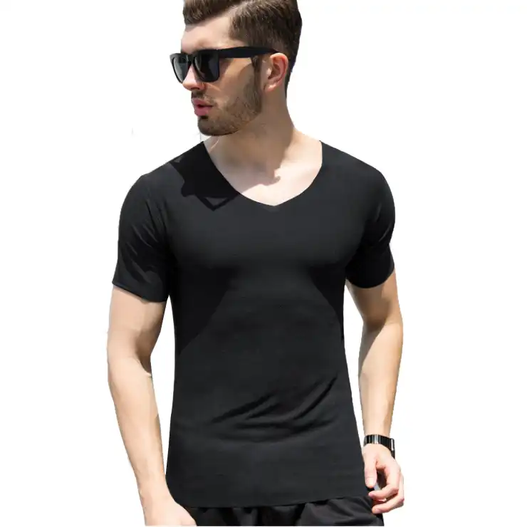 mens black stretch t shirt