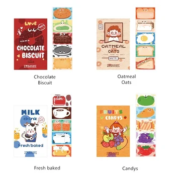 

4 pack/lot snackism memo note Chocolate biscuit Milk drink paper notes decoration Stationery items Office School supplies FM368