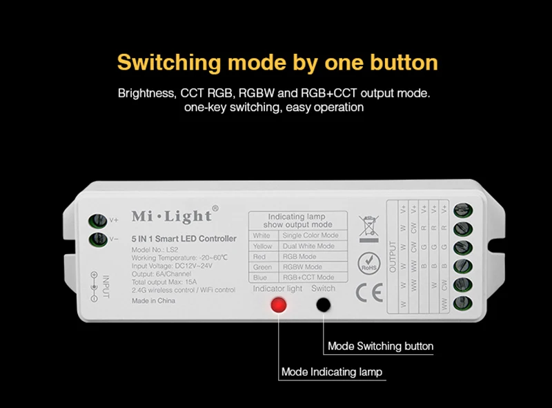 MiLight 2,4 г беспроводной 8 зон FUT089 дистанционного B8 настенный сенсорный Панель LS2 5IN 1 smart led контроллер для RGB+ CCT Светодиодная лента