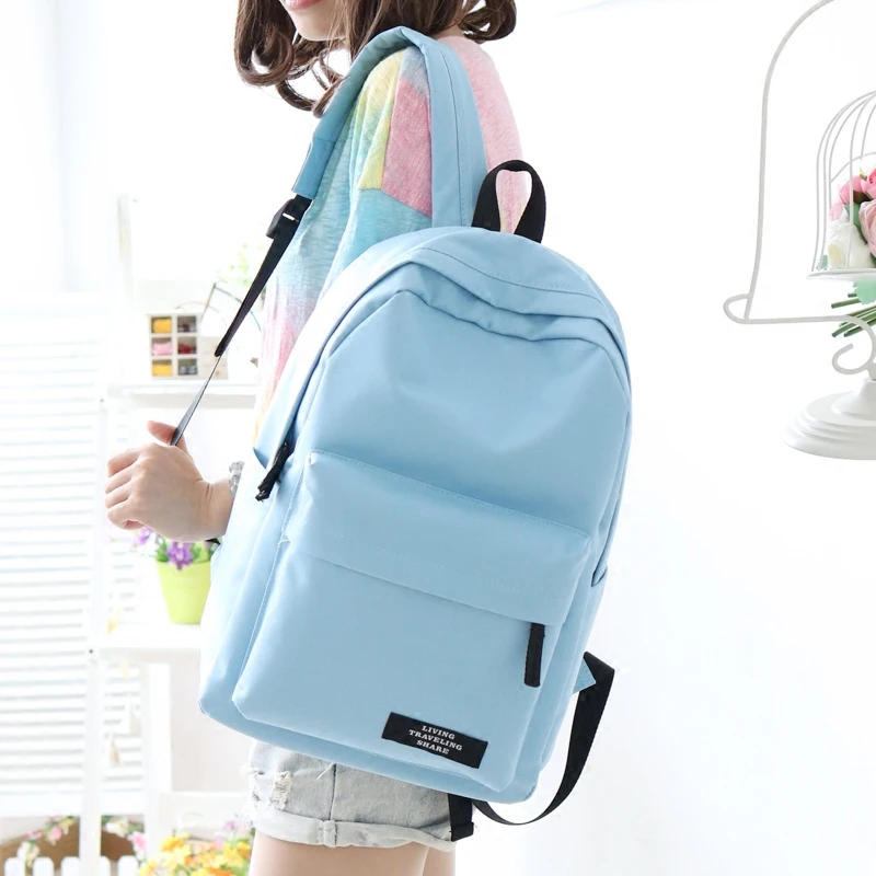 2017 Newest Fresh Cute Polyester Oxford Preppy Style Solid Women Softback Backpack for Teenage Girls with
