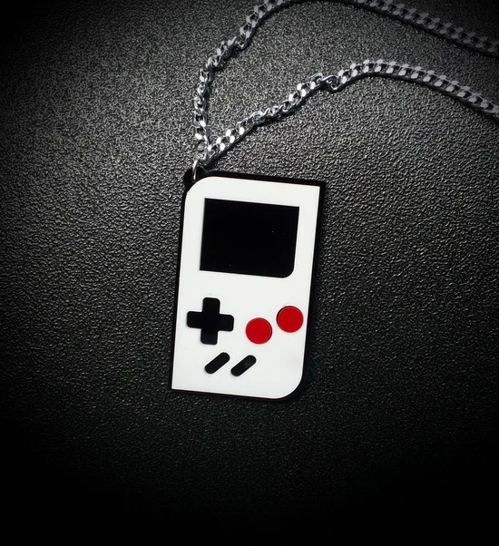 128N Game Boy Laser Cut Acrylic Gift Pendant Necklacein Pendant Necklaces from Jewelry