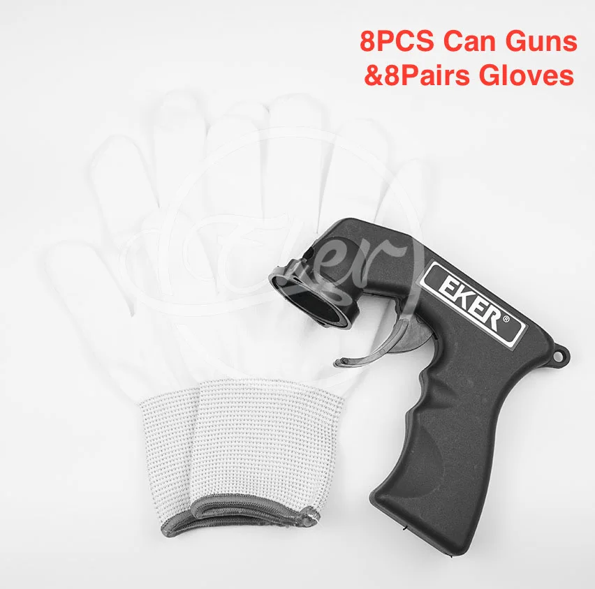 Пластиковый Dip Can пистолет для автоматической окраски обода мембраны портативный пистолет-распылитель Can Trigger ручка с 1 парой бесплатных перчаток - Цвет: 8PCS with gloves