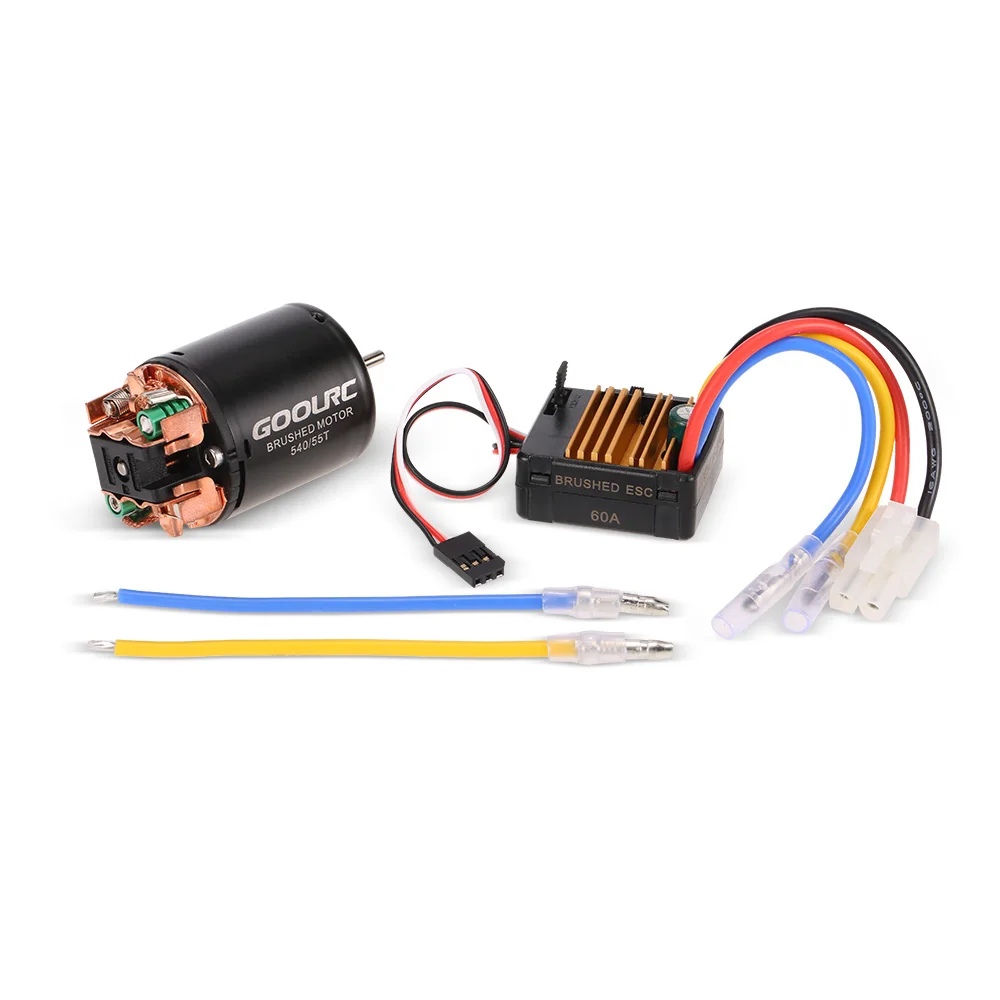  RC Cars Motor 540 55T Brushed Motor with 60A ESC Combo RC Parts for 110 Axial SCX10 RC4WD D90 RC Crawler Climbing Car (3)