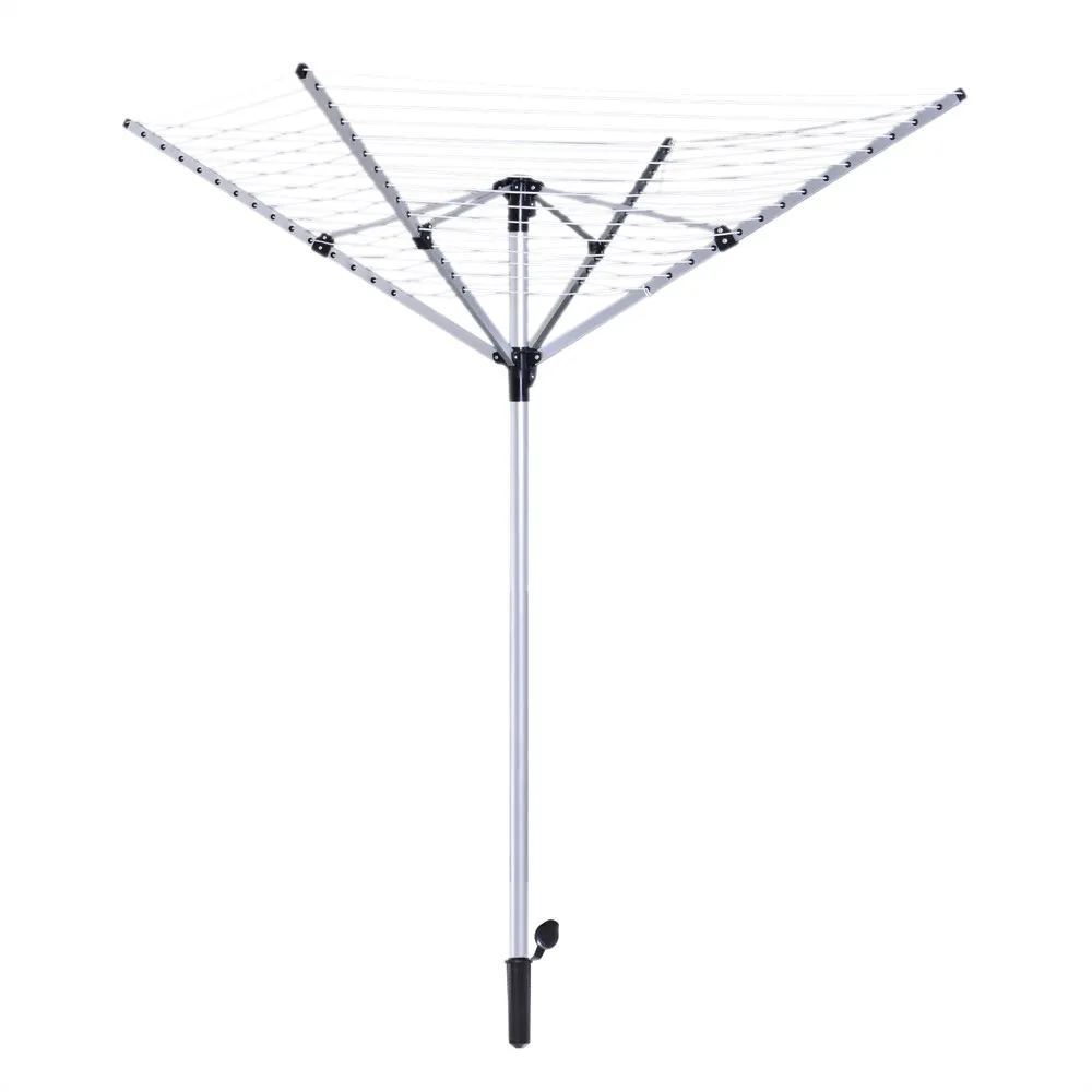 Tendedero Giratorio 50m Jardín Camping Secador Ropa Plegable Altura Ajusatable 4 Brazos Tenderero tipo Paraguas Aluminio|Soportes de secado| - AliExpress
