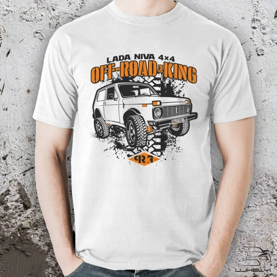 

New Men's Lada Off Road King Niva T-shirt White