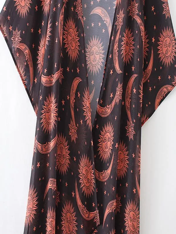 Women Floral Print Chiffon Loose Half Sleeve Shawl Kimono Cardigan Top Cover up Shirt Blouse  Blusas feminina plus size 5XL