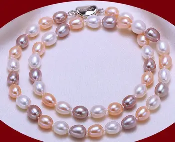 

elegant 10-11mm south sea baroque multicolor pearl necklace 18"