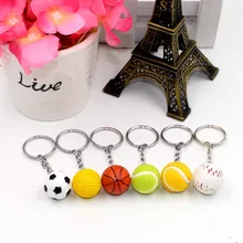 Basketball Soccer Volleyball Tennis Keychain keychain key ring pendant creative birthday gift toy Kids collection Model