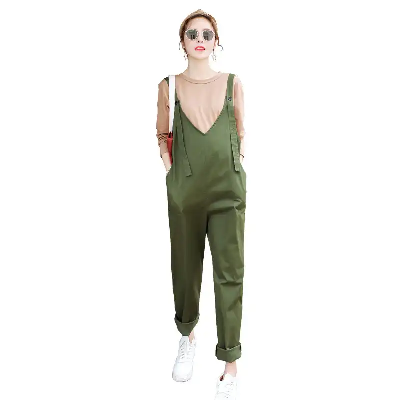 green maternity jumpsuit