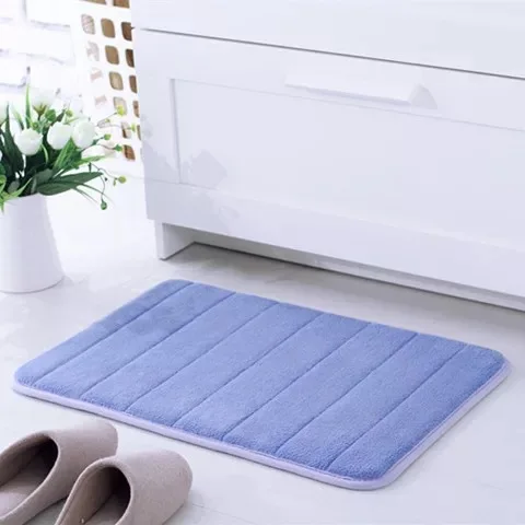 BLUE Впитывающий Коврик для ванной комнаты, лохматый пенный ванный коврик с памятью, кухонный ковер для двери, нескользящий, для туалета - Цвет: BLUE