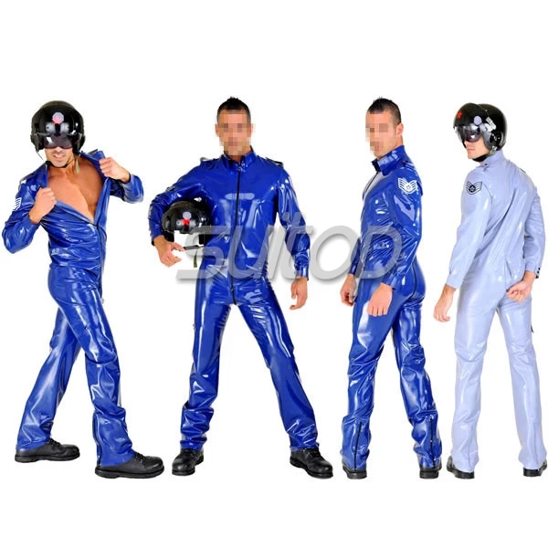 

army man rubber catsuit latex body suit military uniform for male costumes cosplay SETS SUITOP