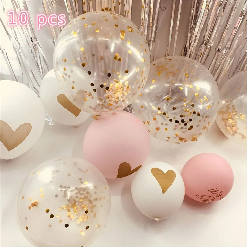 

OUDIROSE Confetti Latex Balloon Wedding Decoration anniversaire Happy Birthday Party Decoration Kids Baby Shower Ballons Supplie