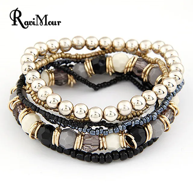2017 Bohemian Fashion Jewelry MutiLayer Beads Bracelets & Bangles for Women Elas 2017 Bohemian Fashion Jewelry MutiLayer Beads Bracelets & Bangles for Women Elas