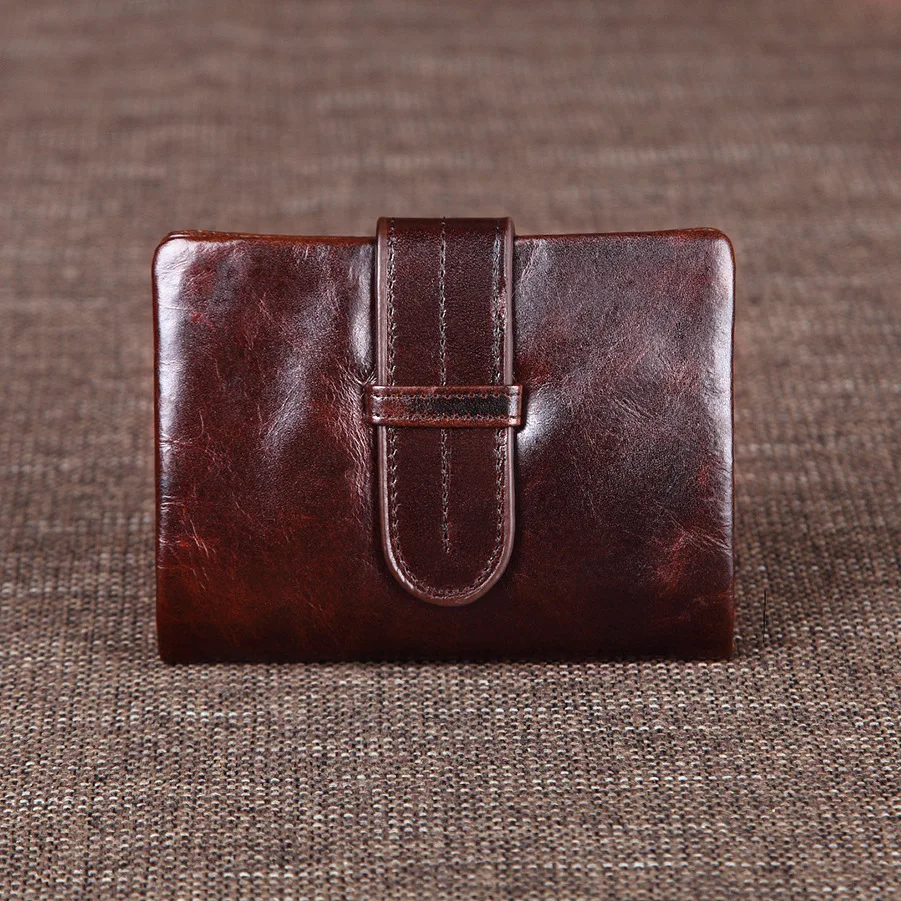 Hombre Cuero corto Fondo Fold Cera ocio cartera restaurar antiguas moda cartera|Carteras| - AliExpress