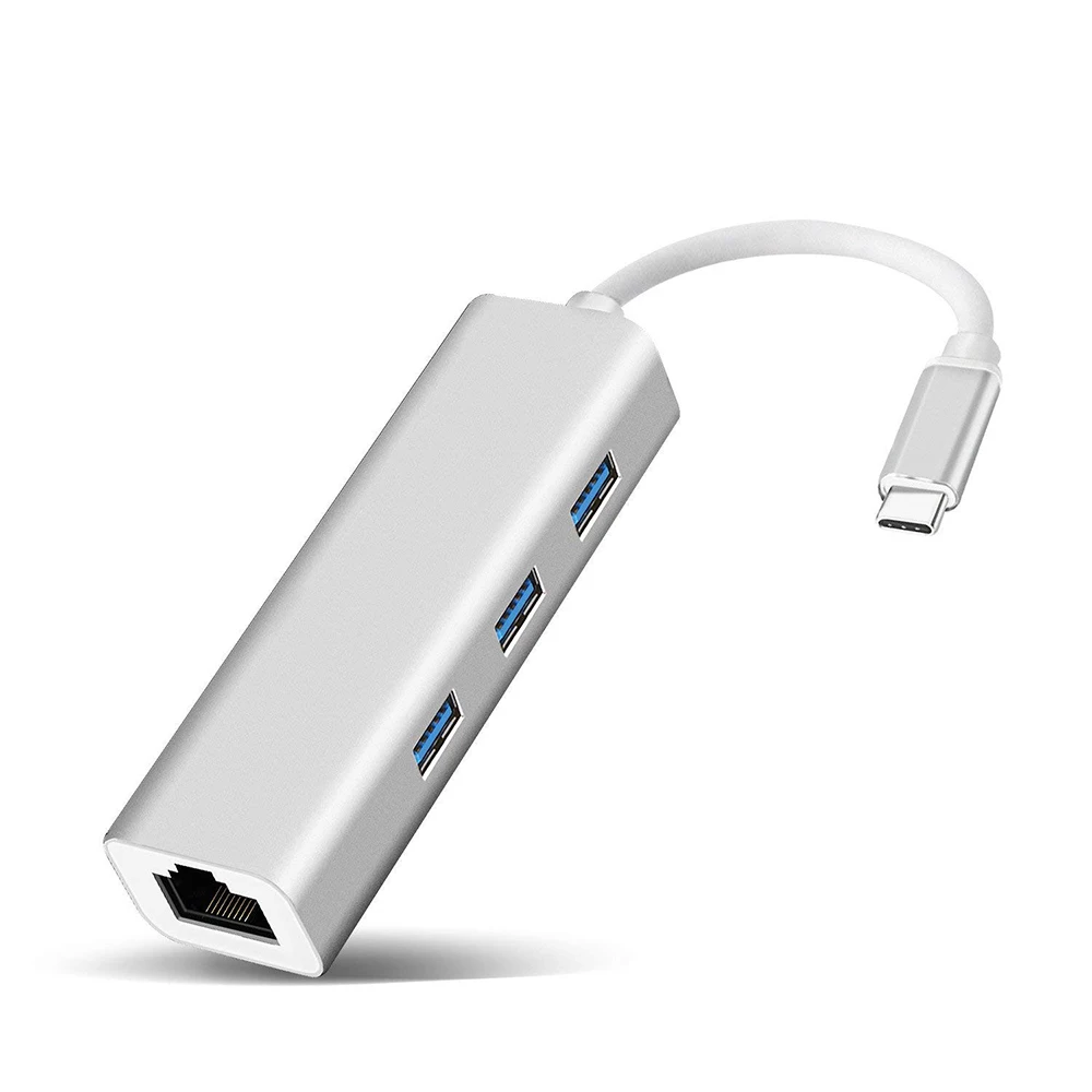Sago USB C концентратор type для RJ45 Gigabit Ethernet Lan адаптер с 3 портами 0 конвертировать Apple
