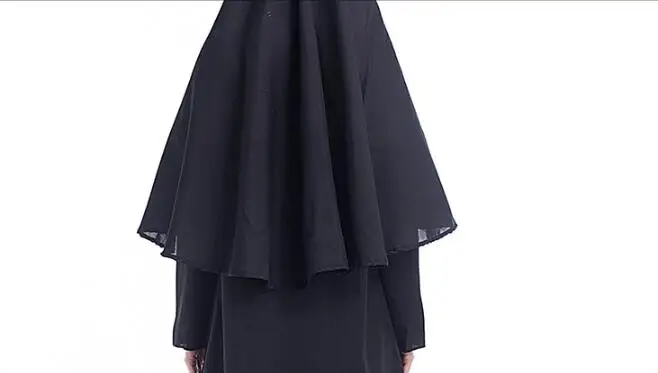 Девы Марии костюмы монахини для женщин сексуальная черная длинная юбка монашки Косплей Костюм арабский религия монах Униформа призрака Хэллоуин