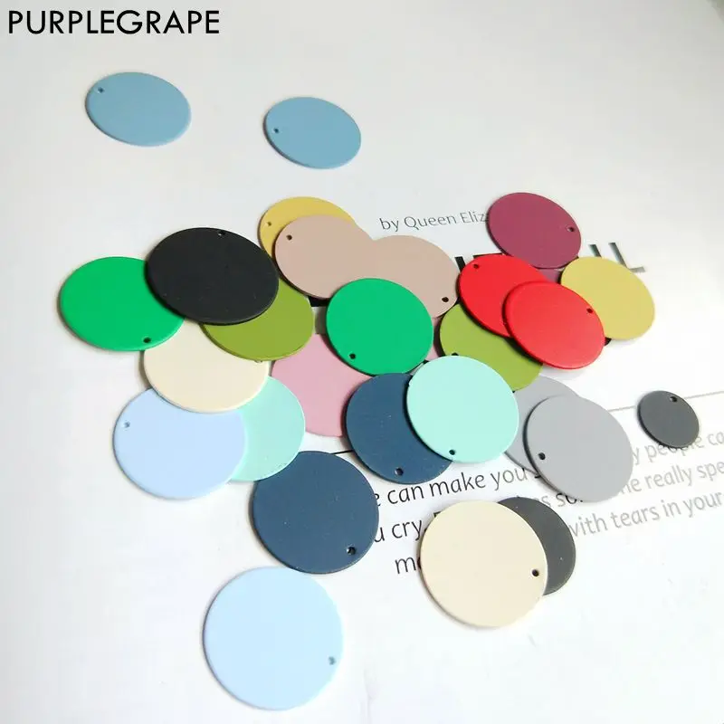 PURPLEGRAPE minimalism Europe and America matte texture multicolor wafer DIY handmade earrings accessories wholesale | Украшения и