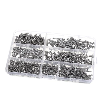 

SULEVE MXSP6 600Pcs M2.2/M2.9/M3.5 Stainless Steel Pozi Phillips Raised Countersunk Self-Tapping Screw Set High Tensile