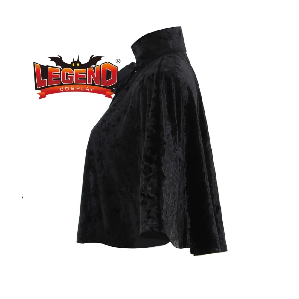 

Steampunk Velvet Collar Capelet black mini cape