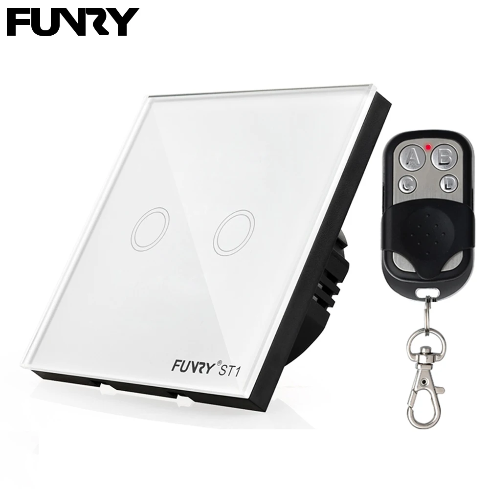 EU Standard ST1 2Gang 170 270V 433MHz Wall Switch Touch Switch Smart Remote Control Luxury Crystal
