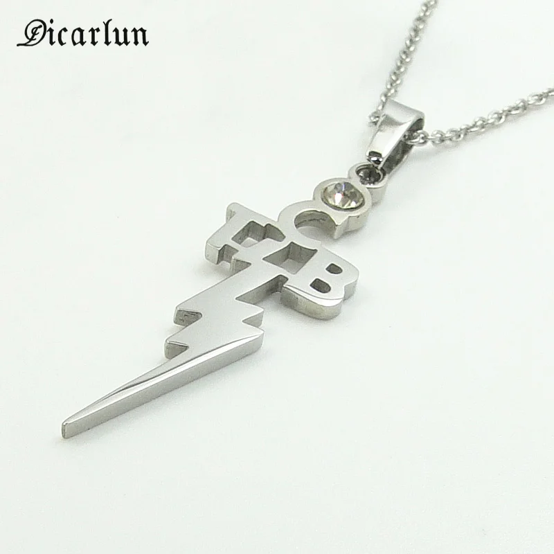 

DICARLUN Elvis Presley TCB Lightning Hollow Necklace Stainless Steel Pendant Cubic Zirconia Female male Jewelry Accessories Gift