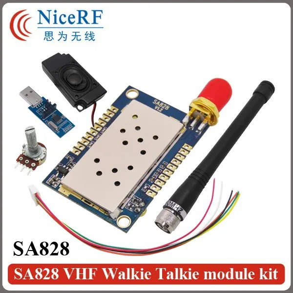 2 шт./лот SA828 5 км дальние расстояния 1 Вт 30dBm RF аудио передатчик Модуль 134-174 МГц VHF Band Walky Talky
