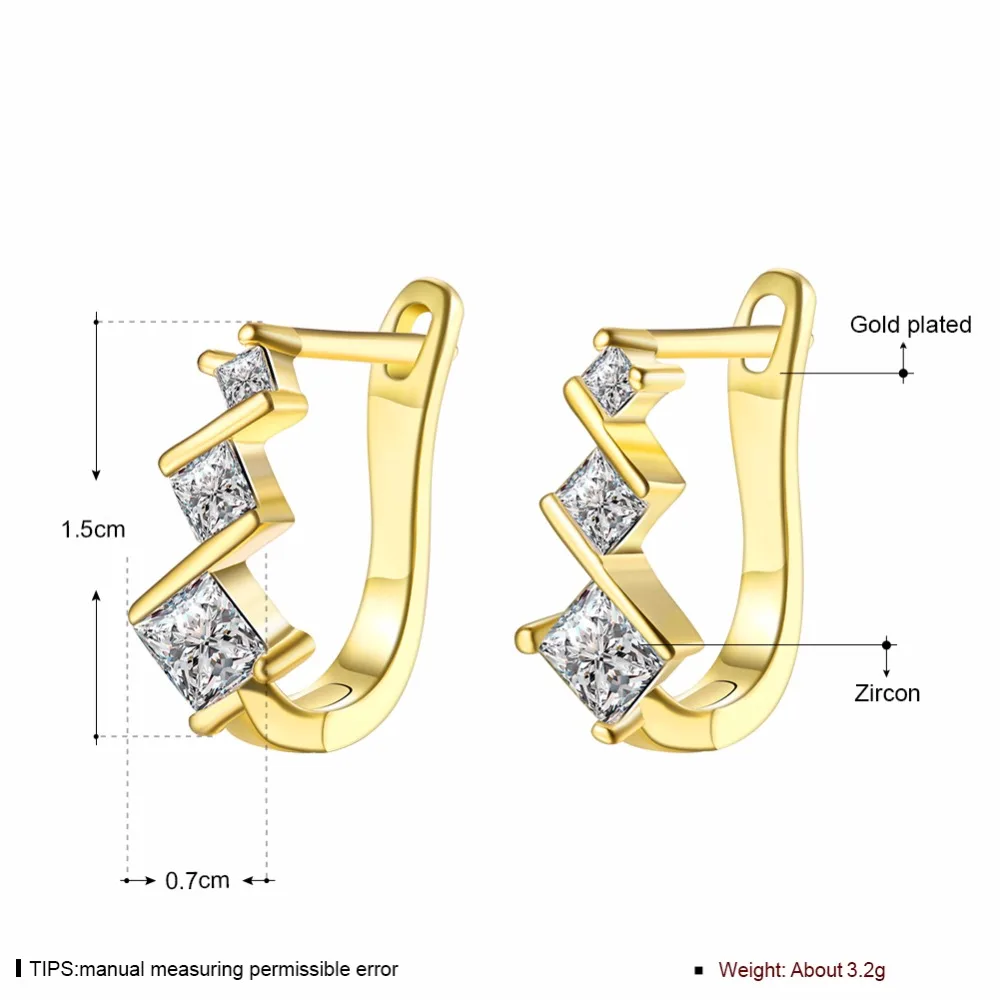 CHUKUI Christmas Jewelry Korean Small Rhinestone Crystal Hoop Earrings Gold Hoops Boucle D'oreille Femme 2018 (4)