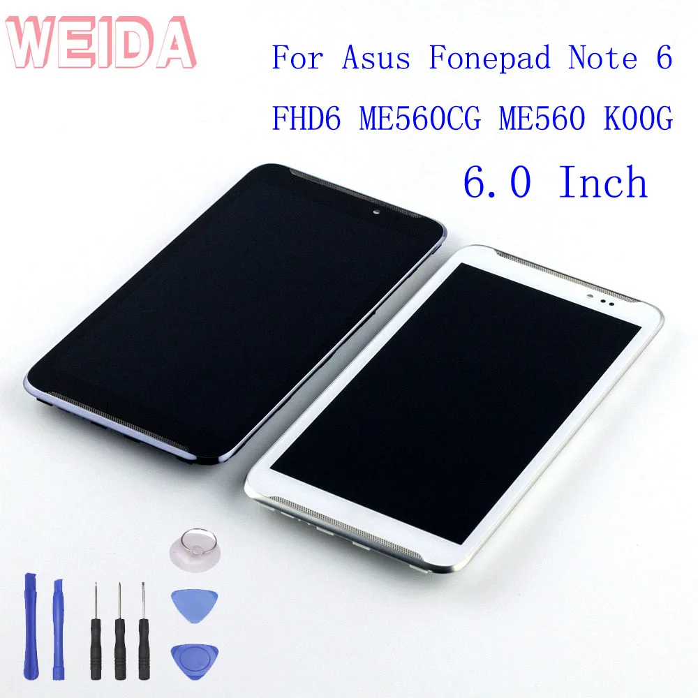 

For Asus Fonepad Note 6 FHD6 ME560CG ME560 K00G Replacement Assembly Frame LCD Display Touch Screen Digitizer 6.0 Inch + Tool