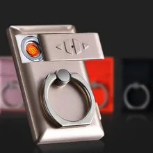 Креативное кольцо USB зарядка зажигалка, небольшой индивидуальный мобильный телефон кронштейн, электронная сигарета зажигалка, подарок для мужчин и женщин