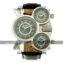 2016 Oulm 1167 Unisex Dual-movement Sports Mechanical Watch with GMT Dual Time Display, Thermometer & Compass