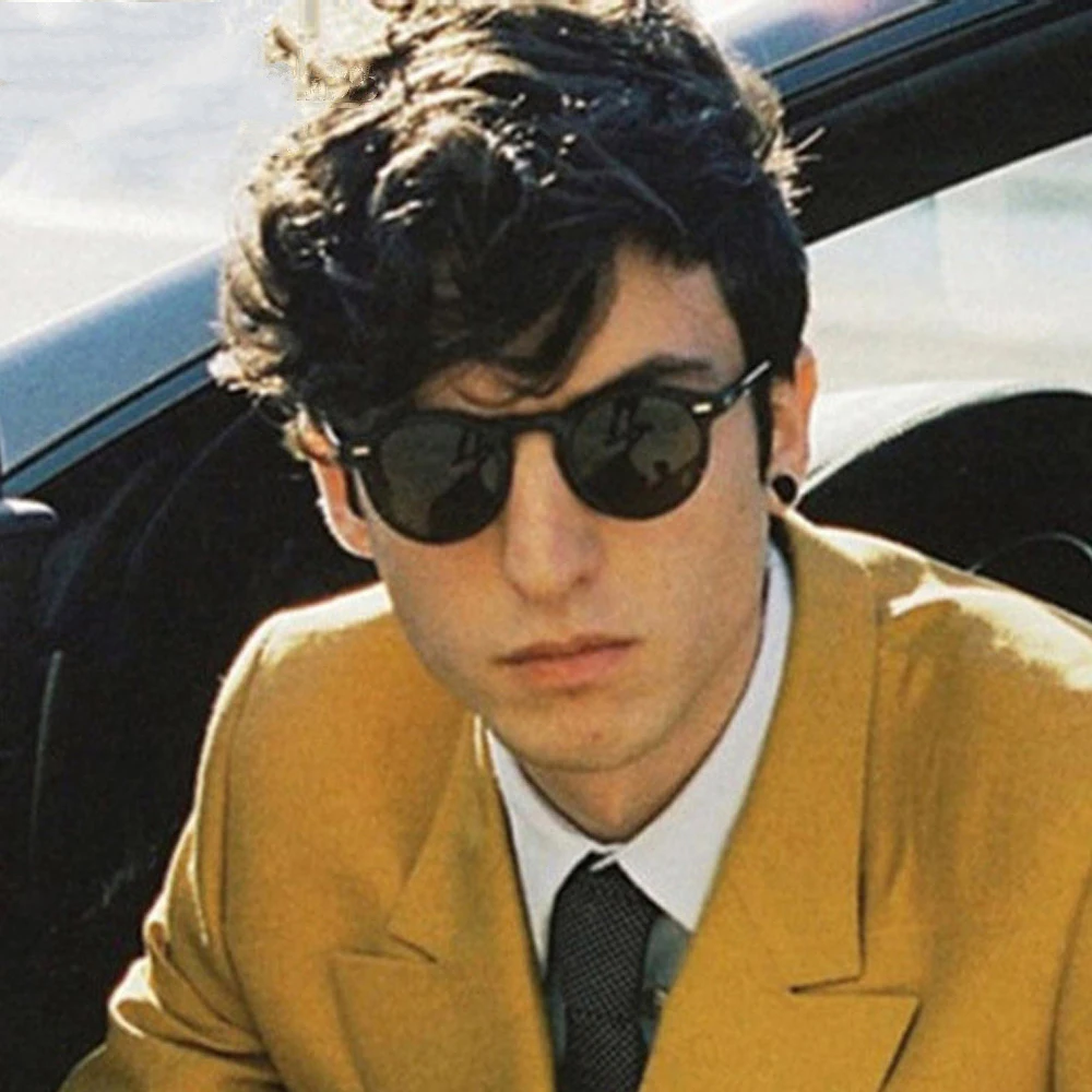 Round Lense Clear Frame sunglasses Gregory Peck Brand Designer men women Sunglass retro gafas oculos 2019 New Fashion