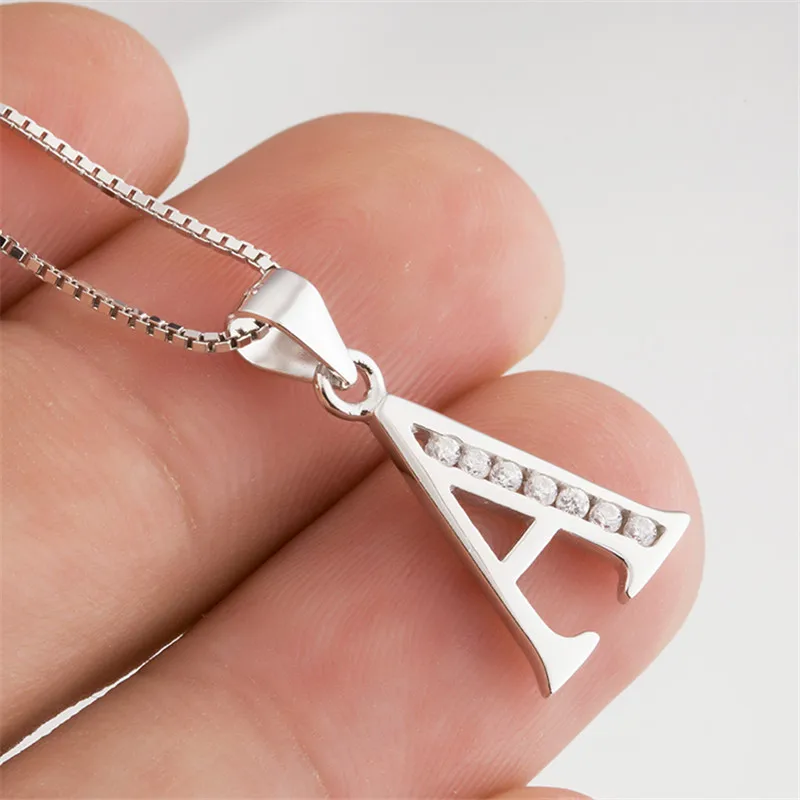 YFN 925 пробы серебряная подвеска с инициалами и буквой А, ожерелье с алфавитом, цепочка-чокер 18 дюймов для женщин и девушек,, Прямая поставка