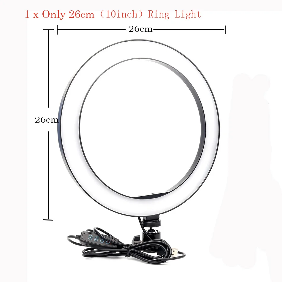 Photo Studio lighting Selfie LED Ring Light 5500K Camera Phone Video Makeup Photography Dimmable Ring Lamp With 110/160cm Tripod - Цвет: 3300 К