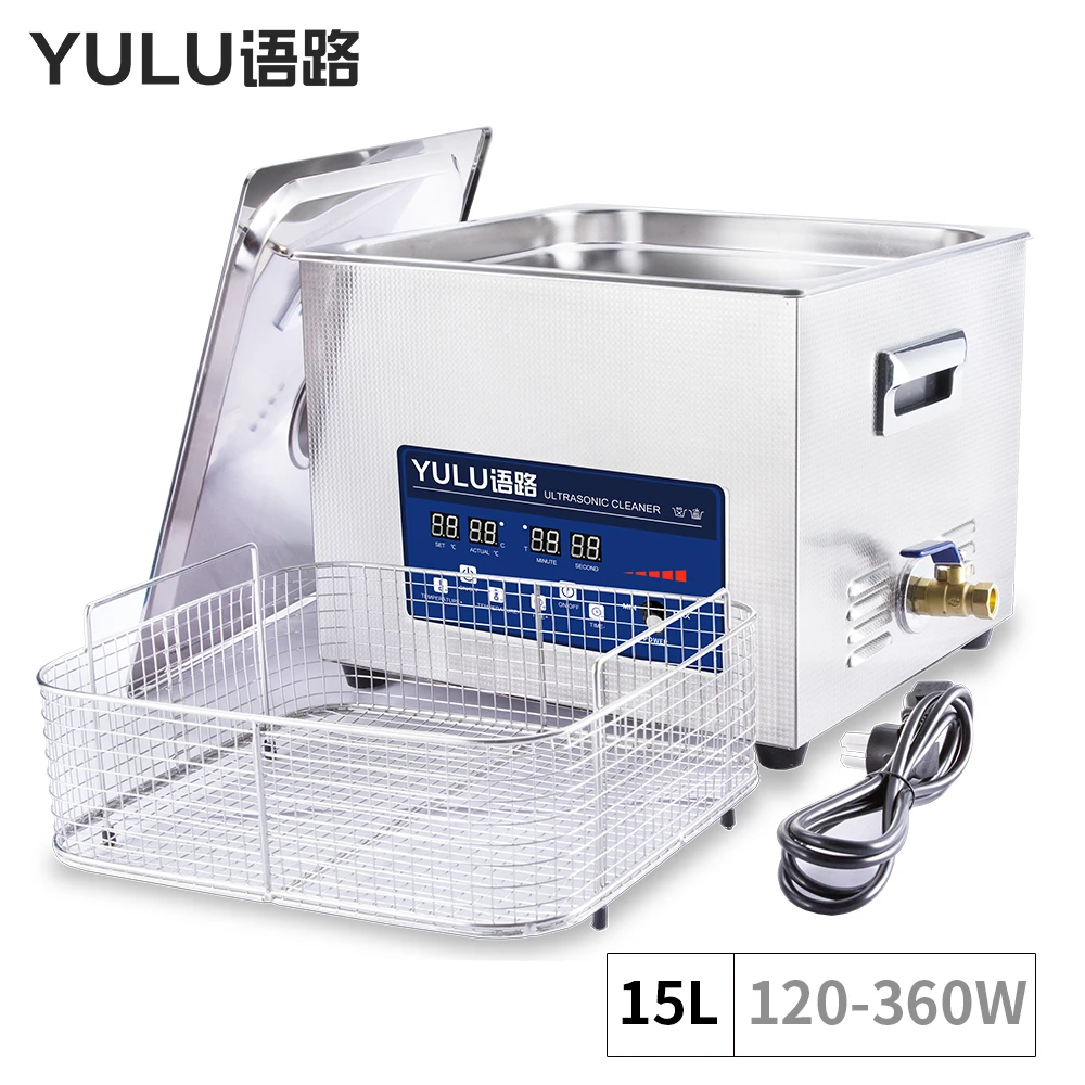 15L Digital power adjust Ultrasonic Cleaner Bath Injector Engine Auto Parts Medical Lab Ultrasound Cleaning Machine PCB Washing