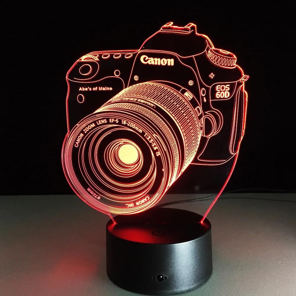 Valentines day gift 7 Color change 3D Hologram Camera Lamp Lights birthday Gift for girlfriend boyfriend anniversarie present